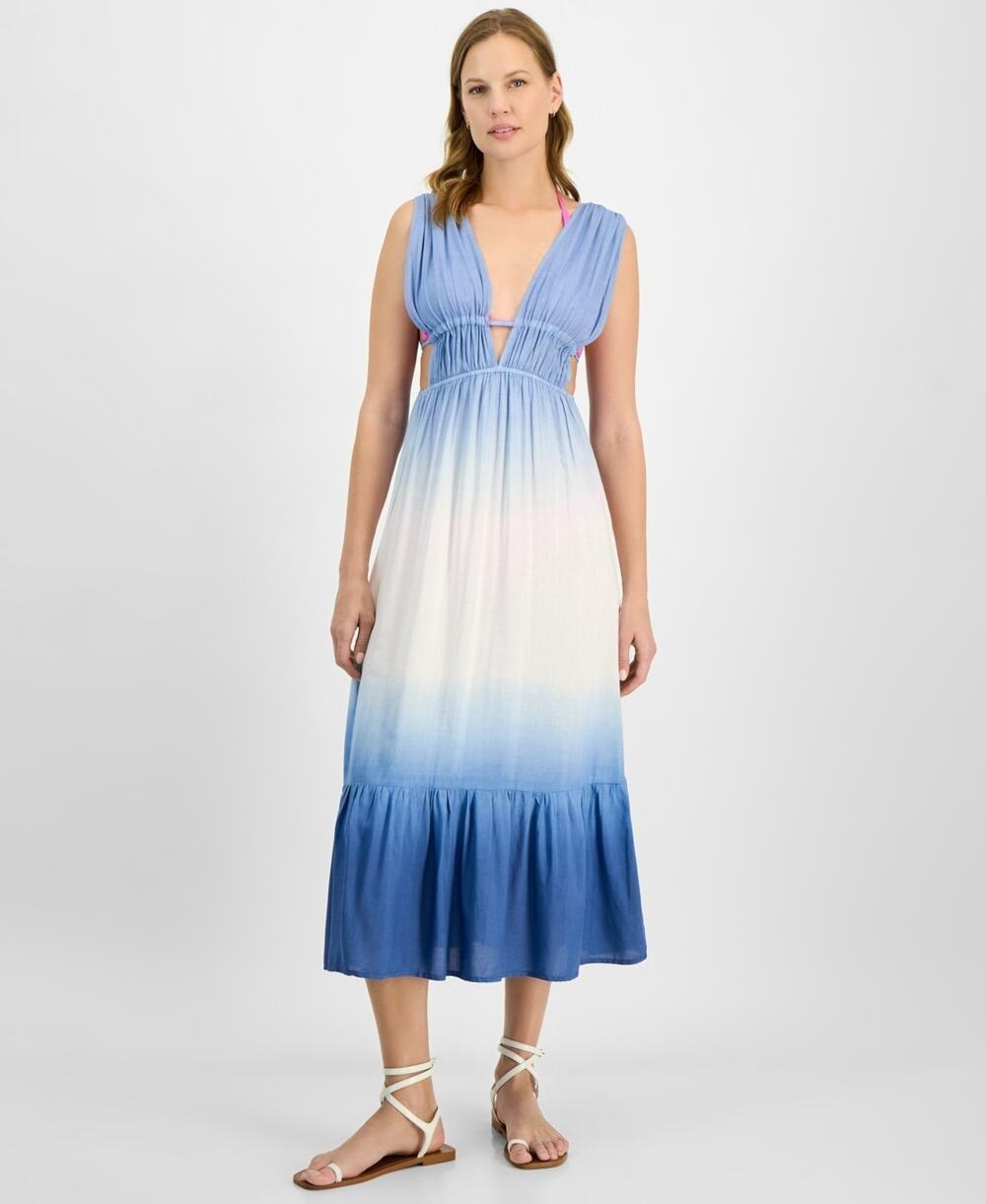 Raviya Women's Sleeveless Ombre Maxi Dress Cover-Up Blue Size M 2155